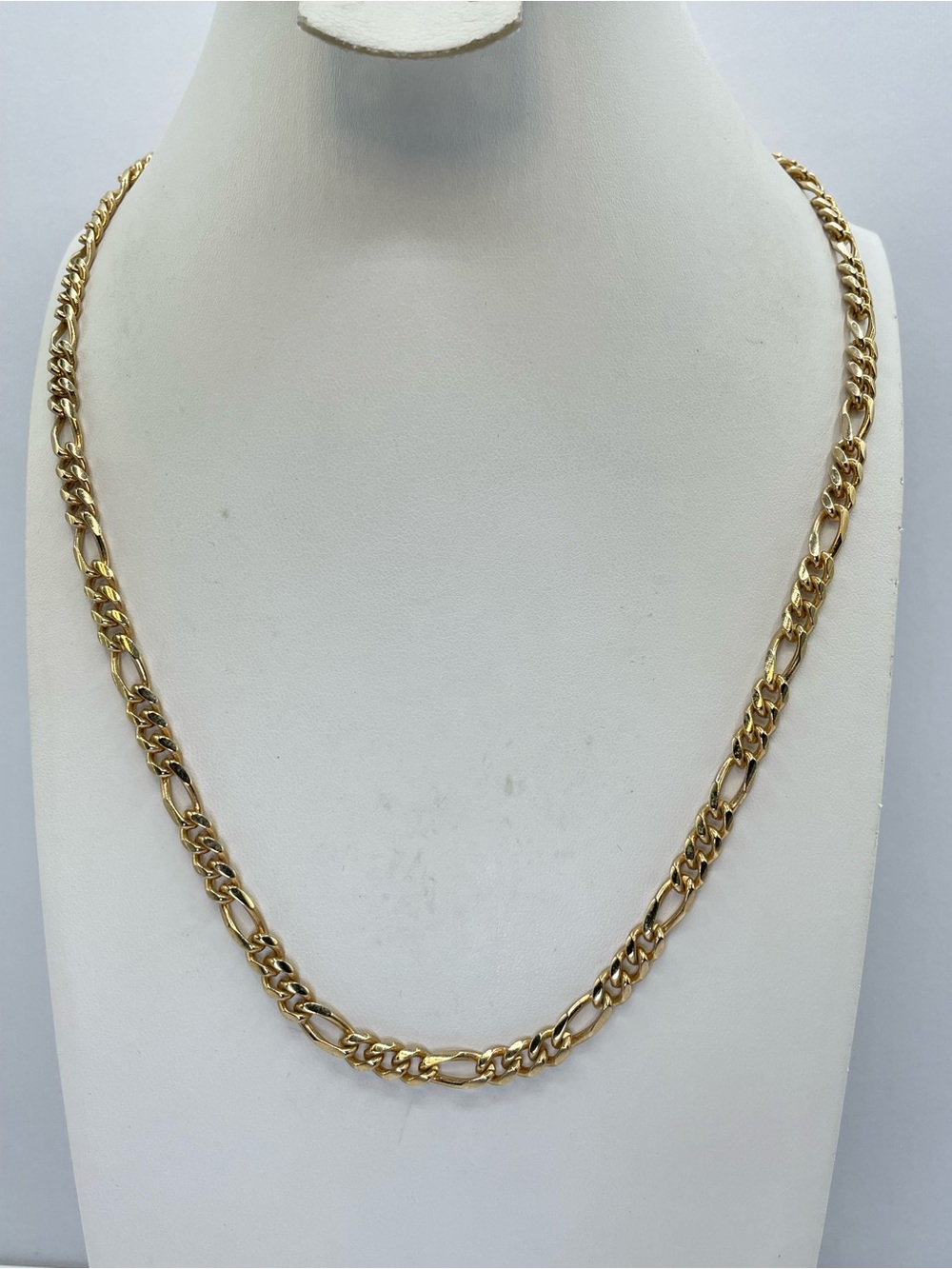 Gold Tone Figaro Chain Necklace Classic Statement Link Jewelry